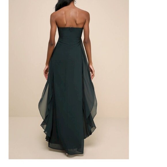 Lulu's Dark Teal Blue Green Maxi Dress - Picture 4 of 15